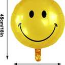 4 x 9PCS 18 Inch Smiley Face Balloons,Mylar Aluminum Assorted Colors Smile Balloon,Smile Foil Balloons for Birthday Wedding Anniversary Bachelorette Baby Shower Decorations Balloon(Gold)