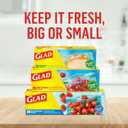 Glad Zipper Quart Freezer Bags, Resealable Bags, Multi-purpose Use, 50 Count (Pack of 1)