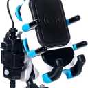 Motorcycle Phone Mount Holder with Charger Waterproof Handlebar 15W Wireless & PD USBC QC3.0 Fast Charging Port with Vibration Dampener Anti Shake for Motorcycle Fit 4.7''-7.2''Cell Phone