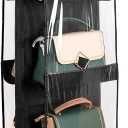 Handbag Purse Organizer, Enlarged 8 Pockets Upgrade Dust Proof Purse Organizer Closet,Washable Wardrobe Closet Storager (1 Black)