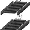 Clothes Pants Hangers, Space-Saving Skirt Holders with 360  Swivel Hooks, Adjustable Clips, Trouser Hangers, Clothes Coat Garment Jeans Hangers (30 Pack, Black)