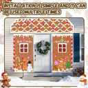 Large Christmas Gingerbread Door Stickers Peppermint Gingerbread Candy Door Decal for Party Decoration Xmas Theme Supplies Window Floor Clings Wall Decals