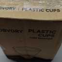 Tobvory 100 Pack Gold Rimmed Plastic Cups - 9 oz Hard Clear Plastic Cups, Premium Disposable Cup For Cocktail And Drinking - Food Grade Party Cups Set - Sturdy Tumbler Cup - Gold Rim
