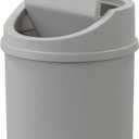 0.5 Gallon Plastic Mini Garbage Can, Tiny Garbage Can with Swing Lid, Gray