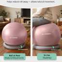 Trideer Exercise Ball for Office Desk, Yoga Ball Chair to Relieve Back Pain, Stability & Fitness Ball Seat with Base, Home Gym Core Workout, Abs, Stretching & Therapy