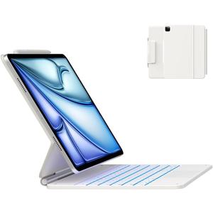 typecase Edge Keyboard Case for iPad Air 13"(M4/M3/M2, 2026/2025/2024) & iPad Pro 12.9"(6th/5th/4th/3rd Gen), Magic Keyboard with 11-Color Backlight, Multi-Touch Trackpad, Pencil Holder, Pure White