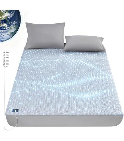 Adamson Grounding Fitted Sheet King Size, Earthing Sheets - Pure Silver Fiber & Organic Cotton (Gray, King - 76"x80"x15) 