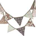 LOVENJOY Brown Floral Collection 100% Cotton Banner for Wedding Baby Shower Party Decoration