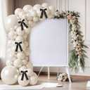 Pearl White Sand Balloon Garland Arch Kit 153 Pcs Garland Balloon Bow Pearl Sticker Party Decor for Wedding Bridal Engagement Coquette Birthday Party Decorations