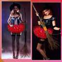 Crowye LED Tutu Skirt Light up Tutus 5 Layered Neon Tulle Skirt for Women 80's Party Valentine's Day New Year Glitter Costume (Red) 2 Pack 