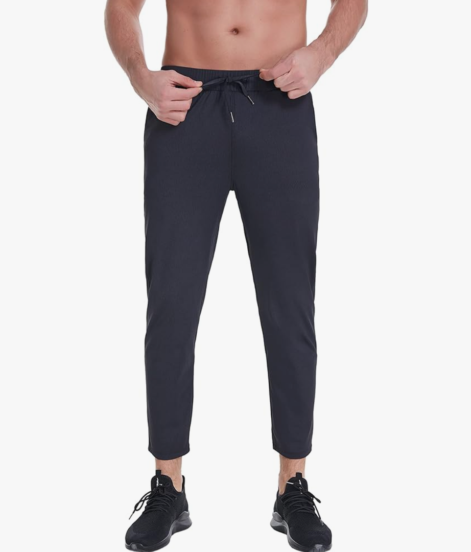 Mens Stretch Travel Pants 27" Inseam Quick Dry Light Weight Sweatpants Workout Casual Joggers with Pockets, XXL