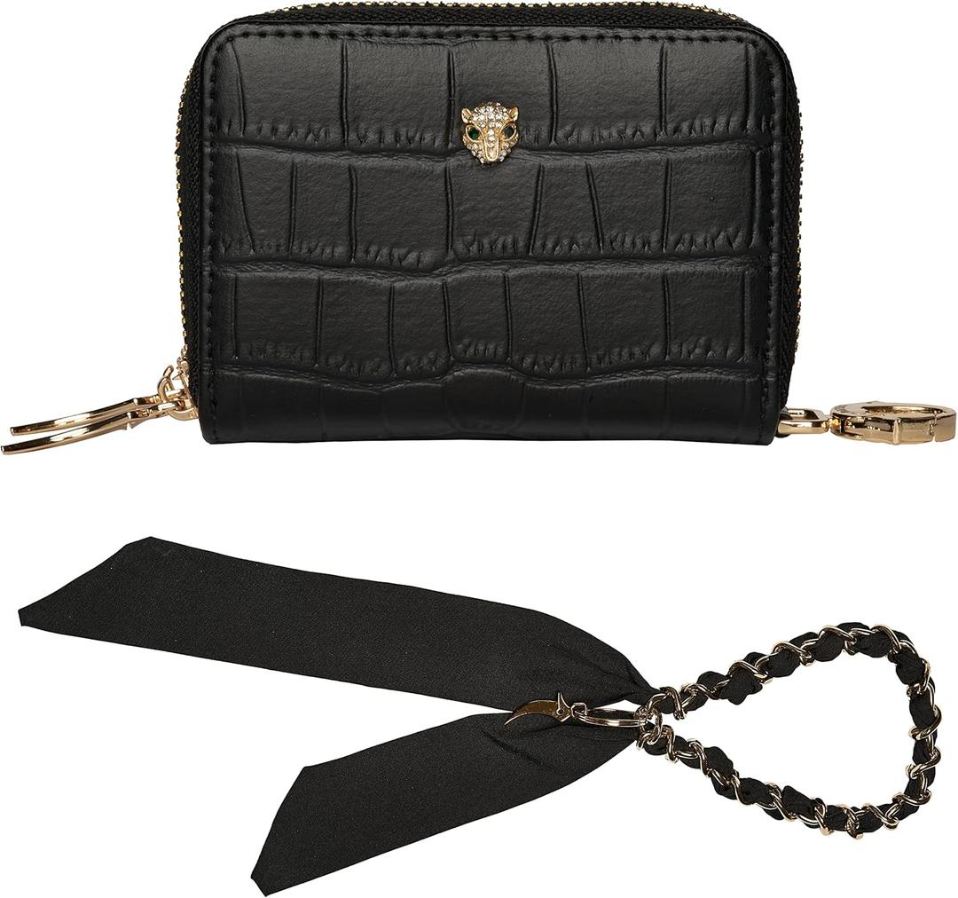 MARYAM Luxury Designer Genuine Leather RFID wallets for women, The best black credit card holder for women, the most beautiful wristlet keychain wallet women, THE women wallet you are looking for!