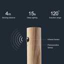 LANDGOO Wooden Motion Sensor Night Lights Magnet Body Sensor Hallway Night Lights Rechargeable Led Light Portable Stairway,Wall Sconce Battery Powered Cabinet Lights (Small, White Ash Wood)