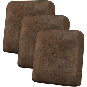 Couch Cushion Covers Leather-Look 3PC Stretch Sofa Seat Slipcover Sets for Living Room Individual Sofa Cushion Cover Couch Seat Protectors, Pet-Friendly, Non-Slip, Easy Fit - Brown