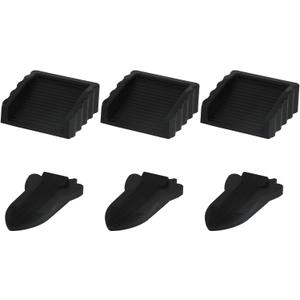 6pcs Door Stopper, 2 Styles Small TPR Rubber Doorstops Wedge Bidirectional Anti-Slip Spacecraft Indoor Bottom Stop Weight Prop Hold Keep Open Works on All Floor Types Home & Office Use (Black)