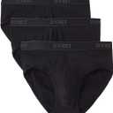 2(X)IST Men's Essential Cotton Contour Pouch Brief 3-Pack (Large, Deep Black)