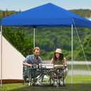10x10 Pop Up Canopy Tent Instant Canopy for Party Portable Beach Tent Sun Shelter Heavy Duty Steel Frame Canopy with Air Vent, Blue