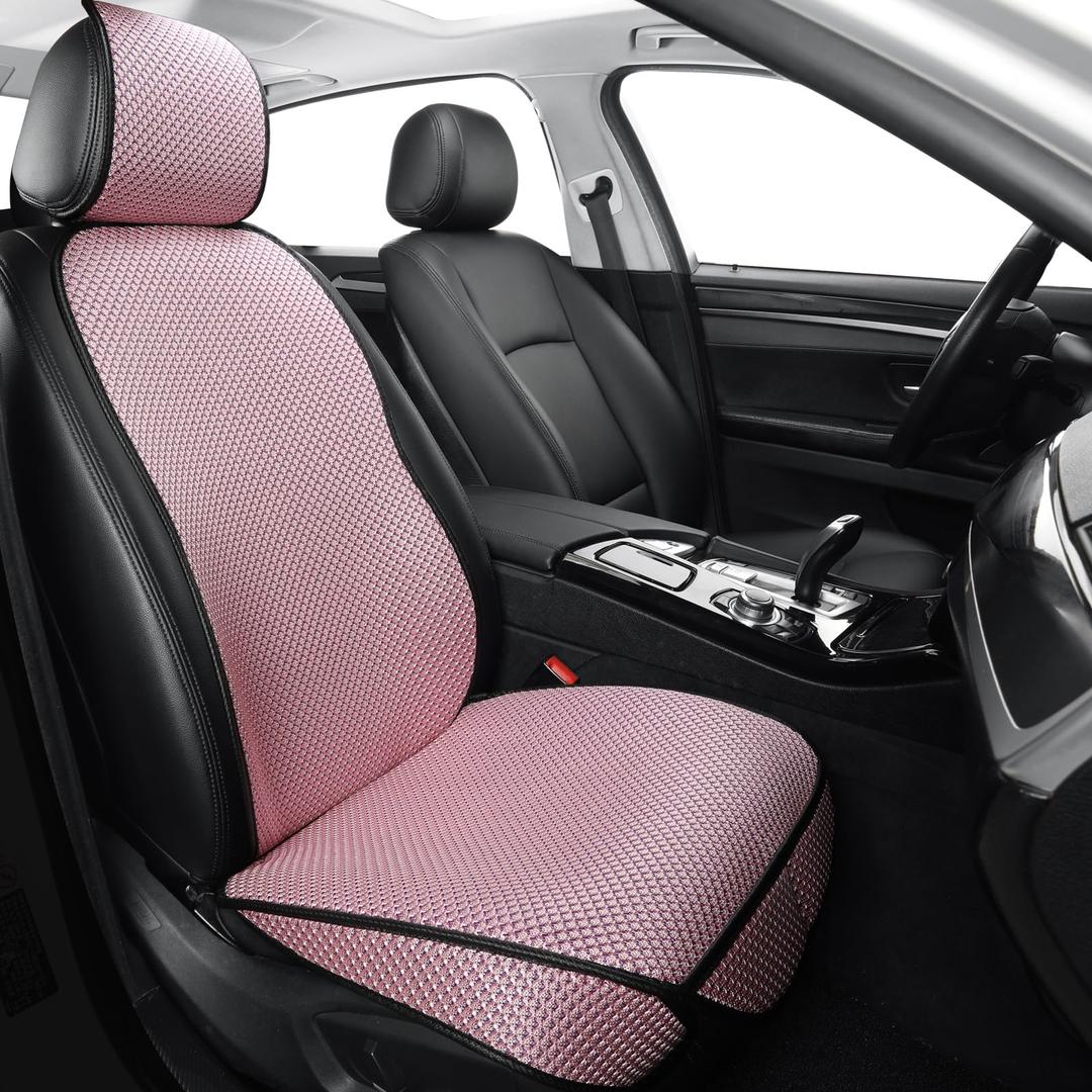 Auto Newer Car Seat Cover,Breathable Front Car Seat Cushion,Comfortable Car Seat Protector,Anti-Slip and Full Wrap Driver Car Seat Protector with Storage Pocket,Universal All Seasons(Black,1PCS)