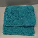 LOCHAS Luxury Bathroom Rug Shaggy Bath Mat 24 x 44 Inch, Washable Non Slip Bath Rugs for Bathroom Shower, Soft Plush Chenille Absorbent Carpets Mats, Teal Blue