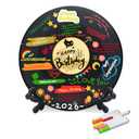pwvsayjcj Vinyl Record Birthday Decorations, Happy Birthday Party Favor Sign Poster, Large Guest Book 11.6" x 11.6"