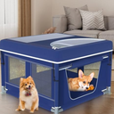 Dog Playpen, 42×42 Inch. Puppy PlayPen with Gate for Puppies,Oxford Cloth Tear Resistant Fabric. Pet PlayPen with Roof for Outdoors & Indoors. Anti-Tipping/Ideal for Dogs and Cats-with Cover