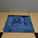 JOLLYVOGUE Calming Dog Bed for Small Dogs - 23 inches Donut Washable Small Dog Bed for Kittens & Puppies, Anti-Slip Round Fluffy Plush Faux Fur Cat Beds (Fits up to 25 lbs Pets, Blue)