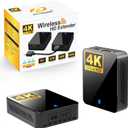 Wireless HDMI Transmitter and Receiver 4K BIN-910, 400FT/120M Long Range, 9 Adjustable Channels, 1TX to 3RX Stream HD Video/Audio from Laptop, PC, Camera to TV, Projector, Monitor