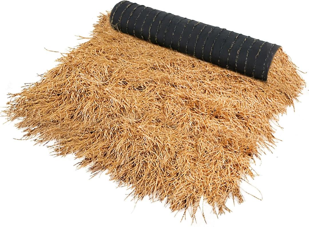 XLX TURF Synthetic Thatch Grass Roof for Tiki Bar Huts Hawaiian Cowboy Party Decorations - Fireproof Wild Mexican Style Artificial Hay Straw Roll Crafts Garden Fence Patio - 15.74" x 4'