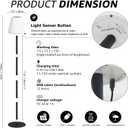 Solar Outdoor Floor Lamp USB Rechargeable Cordless Dimmable RGB Warm White LED Lights for Yard Garden Patio, Black 7"D x 7"W x 59"H