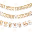 2 x We Can Bearly Wait Baby Shower Banner Burlap Decorations Bear Baby Shower Party Garland Decorations for Boy Girl Gender Reveal Wedding Birthday Party Decor
