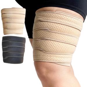 Beltwell Thigh Wrap for Swollen Legs, Lymphedema, Varicose Veins, Lipedema, Edema, Circulation, Heaviness, Post-Surgery & Blood Clots Muscle Recovery, Pain Relief, Circulation & Mobility Adjustable Support for Men & Women (1 wrap) BEIGE, XXL-SHORT