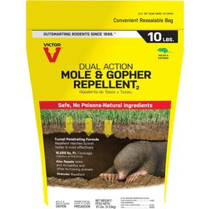 Victor Mole and Gopher Repellent - Repels Mole, Gopher, Vole, and Other Burrowing Animals - Repel Rodents Outdoors - M7002-2 - 10 lb Bag
