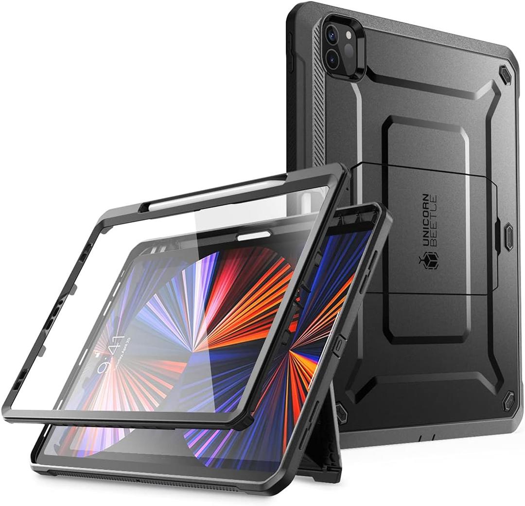 SUPCASE for iPad Pro 12.9 Inch Case 6th/5th/4th generation 2022/2021/2020 (Unicorn Beetle Pro), [Built-in Screen Protector & Stand & Pen Holder] Full-Body Rugged Cover for iPad Pro 12.9 Inch, Black