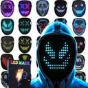 JDBMAOYE Led Mask Lighted Up Mask - Led Masks with Gesture Sensing Costume for Halloween Costume Cosplay Party Cool Gifts