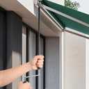 Cabilock Exterior Roller Shade Metal Crank Wand Pole with Hook, Awning Crank Handle Patio Sunshade Rvcrank Handle with Grip Smooth in Operation Compact to Carry