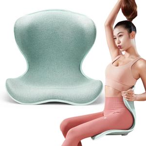 Ergonomic Lumbar Support Cushion for Office Chair, Back Support for Car Seat, Gaming, Home Chair, Meditation on Floor or Bed, Lower Back Pain Relief, Posture Corrector for Improve Posture (Green)