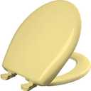 Bemis Classic Colors Slow Close Toilet Seat, Easy Clean Hinges and Durable Plastic Seat, Made in USA, Round, Yellow
