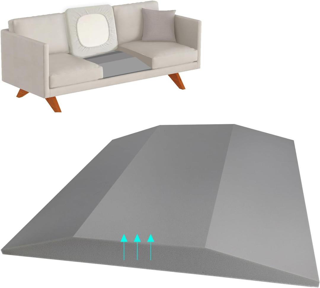 Couch Cushion Support, Sofa Cushion Supports for Sagging Cushions Trapezoid High Density Foam Replacement for Furniture Seat Sagging Gray Set of 1