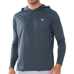 NORTHYARD Men's UPF 50+ Rash Guard Hoodie Long Sleeve Sun Protection Shirt Fishing Swim Beach Hiking Quick Dry Lightweight (Black, XXL)
