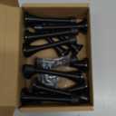 HOMOTEK 12 Pack Black Spring Door Stops,3-1/8" Heavy Duty - Flexible Door Stopper with Low Mounted Black Rubber Bumper Tips