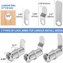 Cylinnda Cabinet Locks with Keys, 1-1/2" Long Cam Locks keyed Alike, Cabinet Cam Lock Set for Cabinets, RV Storage, Tool Box, Thick Drawer, Zinc Alloy (2 Pack, 1-1/2 Inch)