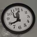 Ministry of Silly Walk Wall Clock with Cover - Creative Wall Clock Artwork, Precise Sweep Seconds Silent Clock No-Ticking for Bedroom, Office & Library Wall Decorations (Black)