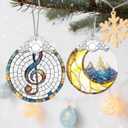 Musical Note Ornament, Stained Glass Christmas Decorations, Christmas Ornaments for Tree, Holiday Ornament, Gifts for Musical Lovers, Holiday Party Gifts, Gift Ideas & Xmas Gift
