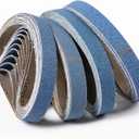 40 Pack Zirconia Sanding Belts, 20 x 520mm, 10 Each of 40/60/80/120 Grits, Zirconium Corundum, 3/4" x 20-1/2" Belts, UW-BS20520 Compatible