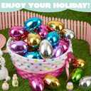 JOYIN 3.15" Metallic Easter Eggs, Shinny Plastic Eggs Colorful Bulks for Easter Hunt, Filling Treats, Easter Basket Stuffers, Classroom Prize Supplies, 72 PCS