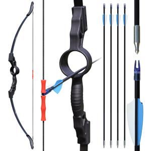 Youth Bow and Arrow Set for Teens Beginners, Archery Recurve Bow with Safety Practice Arrows Backyard Games Gift (18lbs Black)