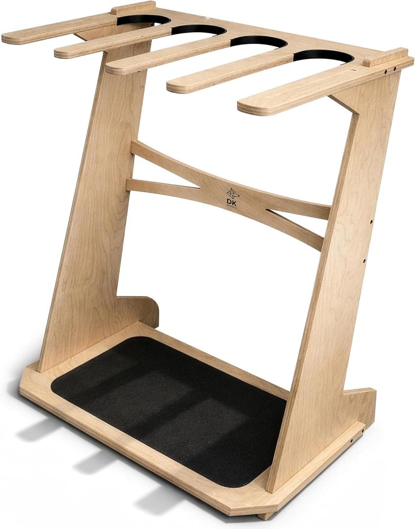 DK Studio Surfboard Storage Rack for 4 Boards with Padding - Freestanding Surfboard Rack, Indoor Storage Display for Home, Surf Shop or Garage - Fits Surfboards, Longboards, Wakeboards & Snowboards