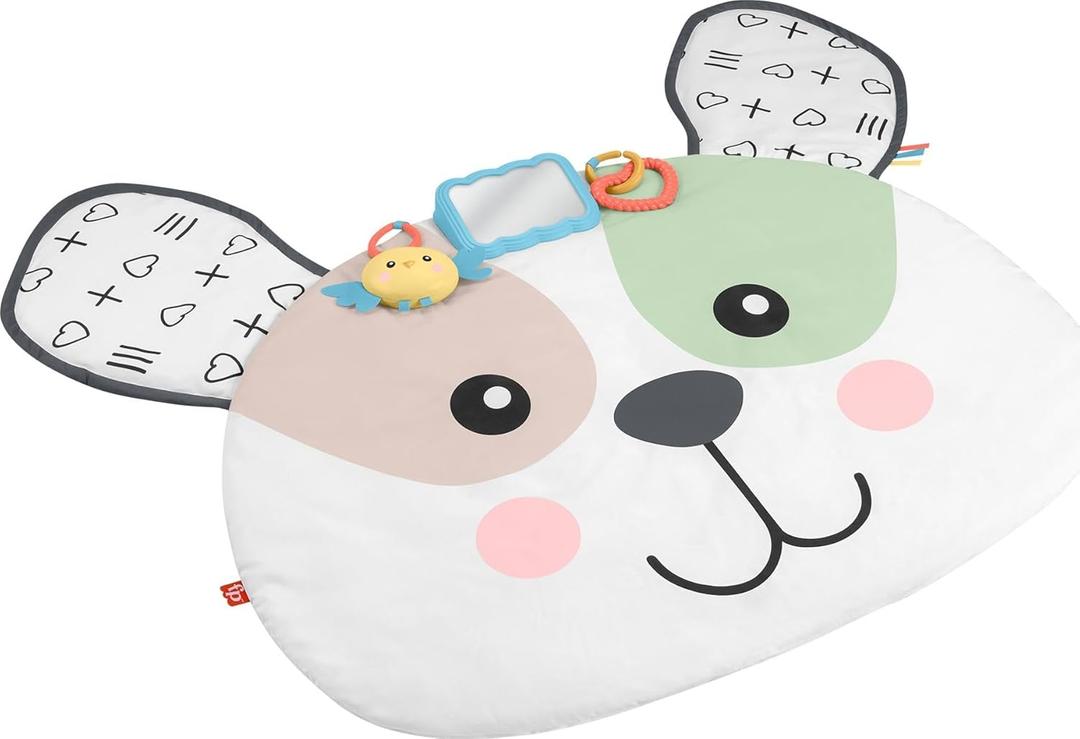 Fisher-Price Baby Tummy Time Toy, Puppy Perfection Giant Play Mat with Sensory Development Activities for Newborns 0+ Months