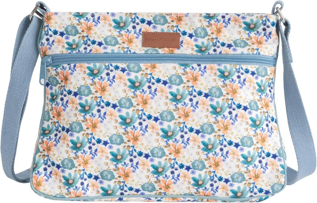 Maison d' Hermine Cross Body Bags for Women Cotton Canvas Shoulder Bag for Travel Tote purse Sling Bag Mothers day Gifts