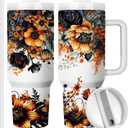 Mothers Day Tumbler, Gifts for Mom from Daughter, Birthday Gifts for Mom Tumbler with Lid and Straw Travel Coffee Mug 40oz Double Wall Vacuun Insulated Cup (Pack of 1)